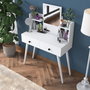Hanah Home BJ102 - 2232 Mesa de Maquillaje Blanca con Espejo
